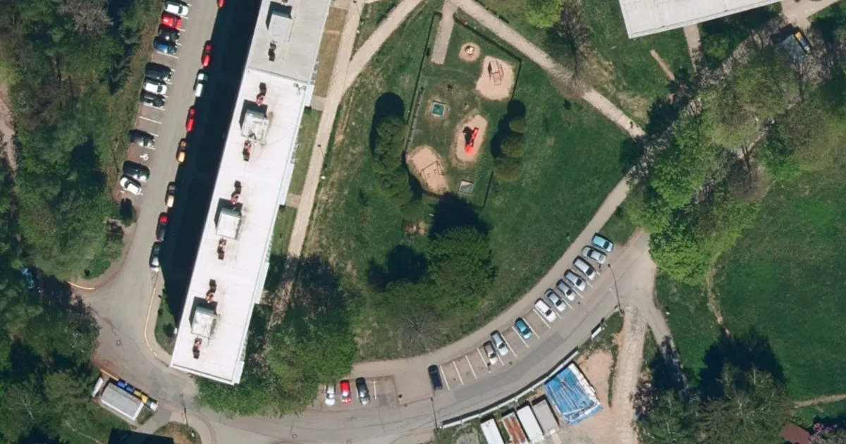 Letecký snímek, Workoutové hřiště Workout Na Bradle, Světlá nad Sázavou