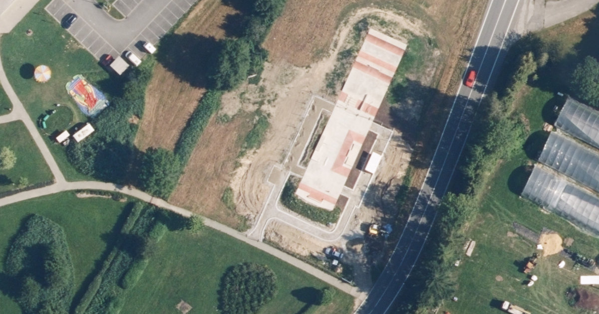 Letecký snímek – Skatepark Skatepark Velké Losiny, Velké Losiny