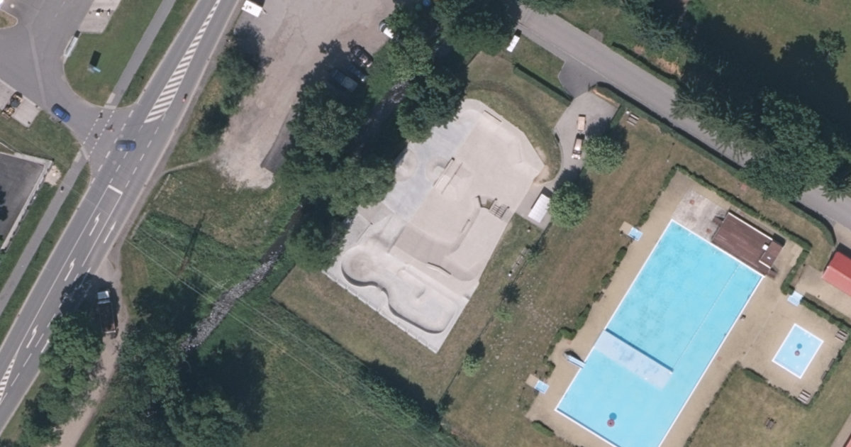 Letecký snímek – Skatepark Skatepark Sušice, Sušice