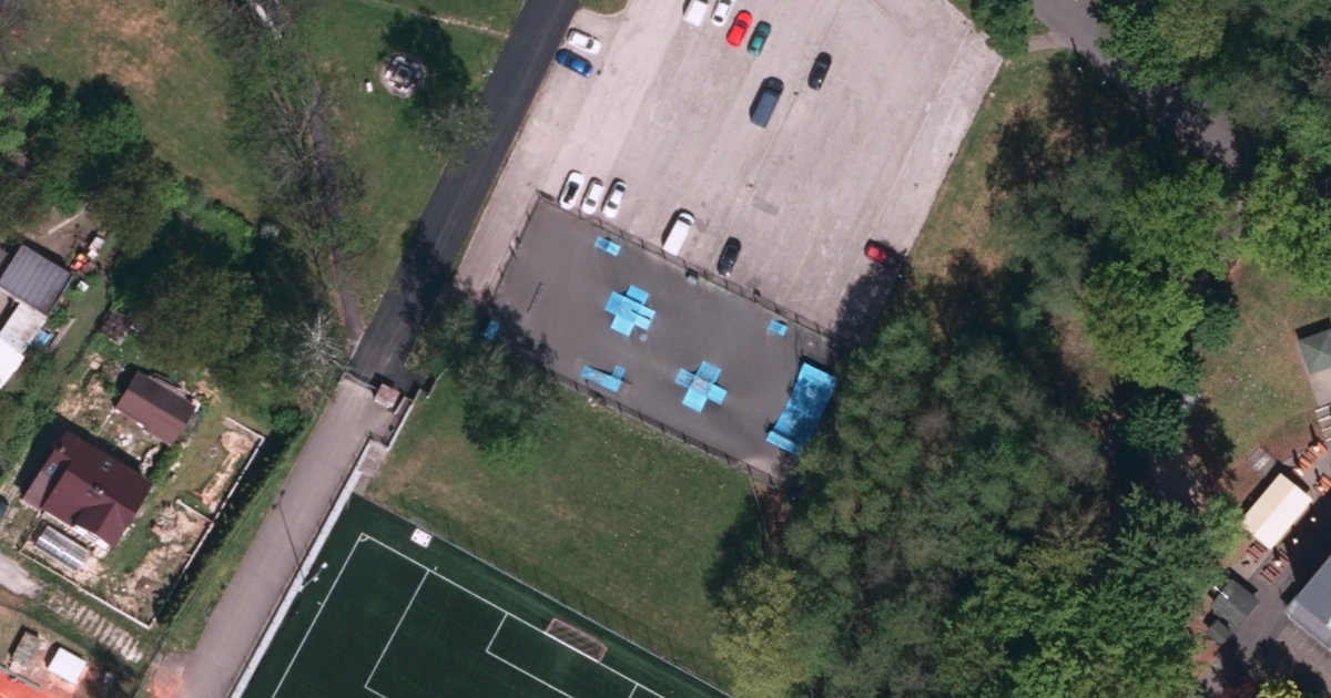 Letecký snímek – Skatepark Modulární skatepark Orlová, Orlová