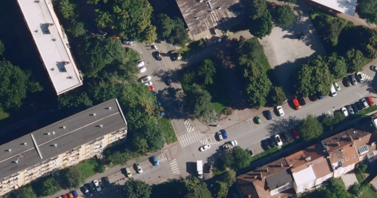 Letecký snímek – Petanque hřiště Plac na petanque, Brno