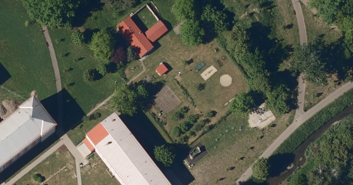 Letecký snímek – Workoutové hřiště Workour hřiště za školou, Hulín