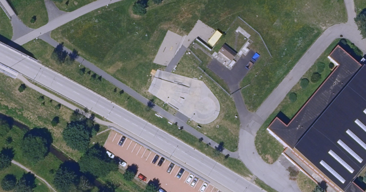 Letecký snímek – Skatepark Skatepark Žďár nad Sázavou, Žďár nad Sázavou