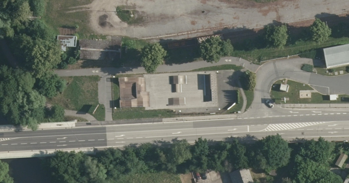 Letecký snímek – Skatepark Skatepark Jindřichův Hradec, Jindřichův Hradec