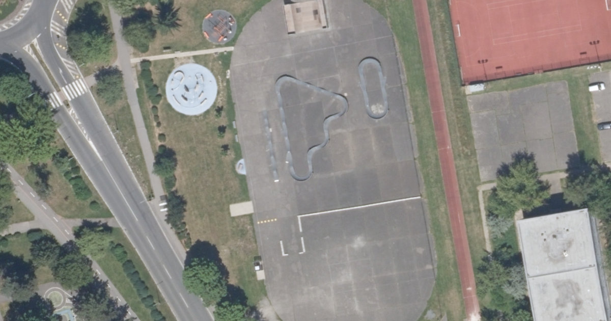 Letecký snímek – Skatepark Kupeckého, Praha