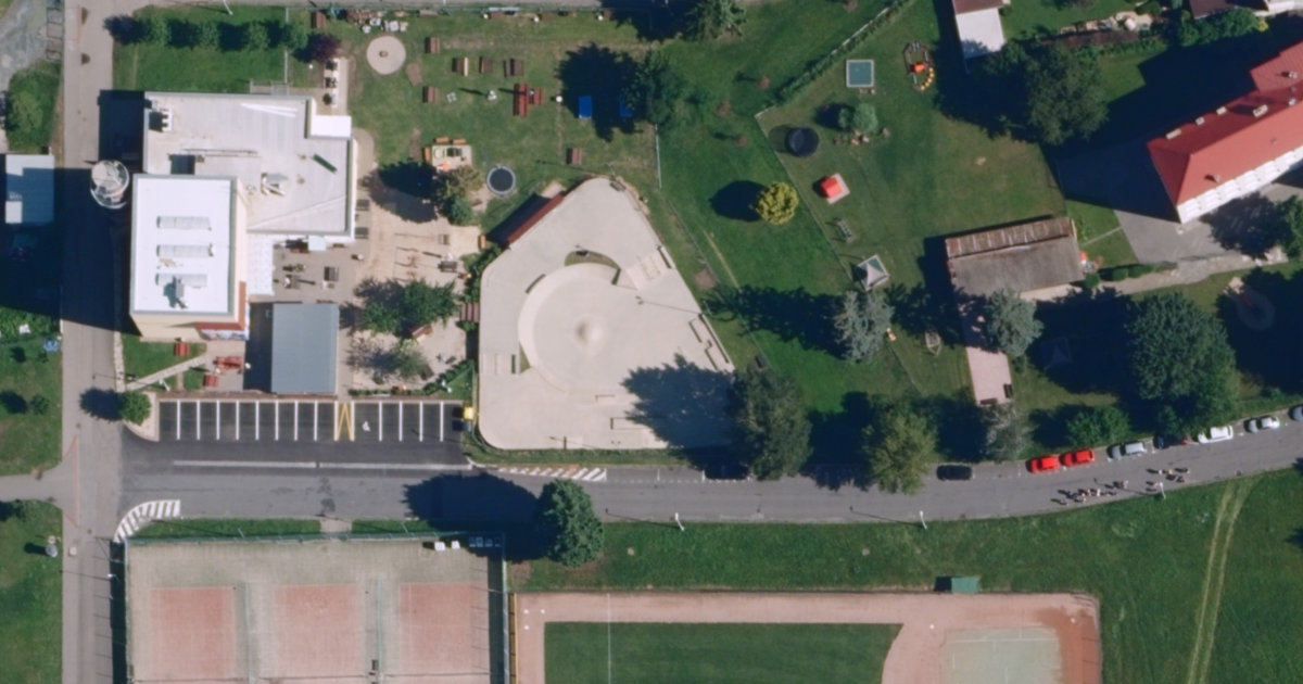 Letecký snímek – Skatepark Skatepark Komec, Brno