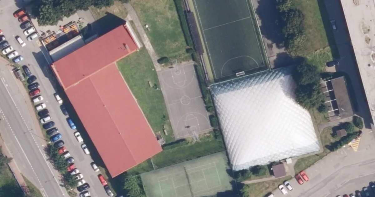 Letecký snímek, Basketbalové hřiště Basket Žerotínova, Šumperk