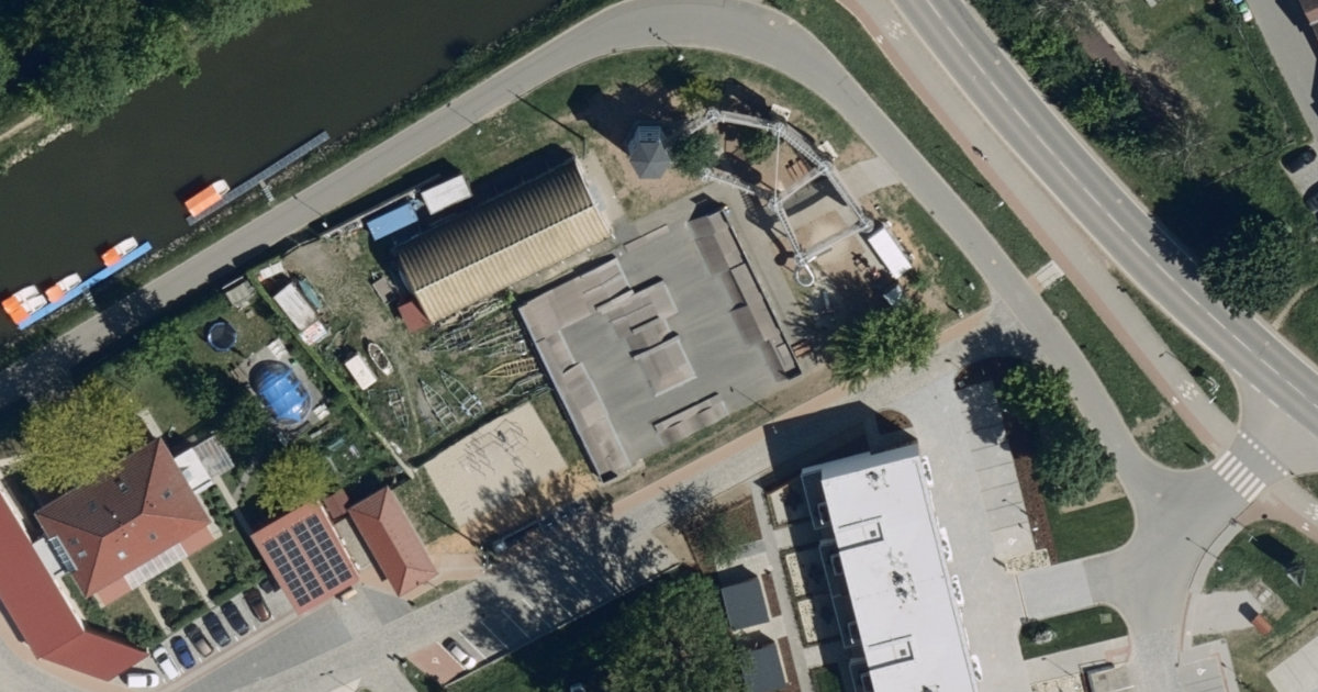Letecký snímek – Skatepark Skatepark Veselí nad Moravou, Veselí nad Moravou