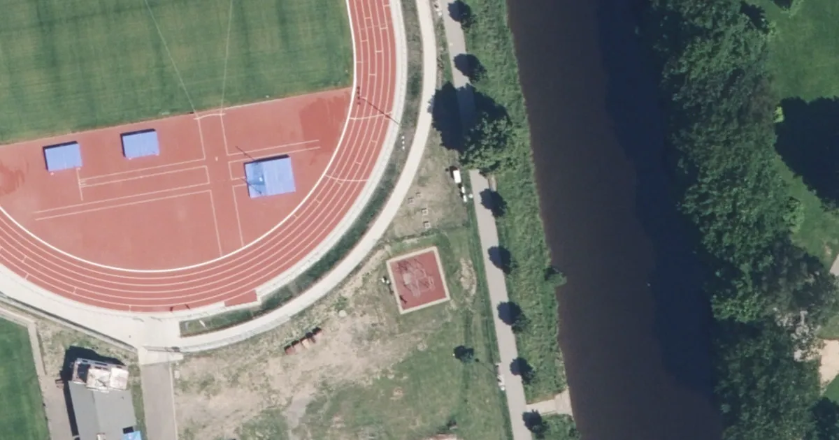 Letecký snímek, Workoutové hřiště Workout Ke Stadionu, Semily