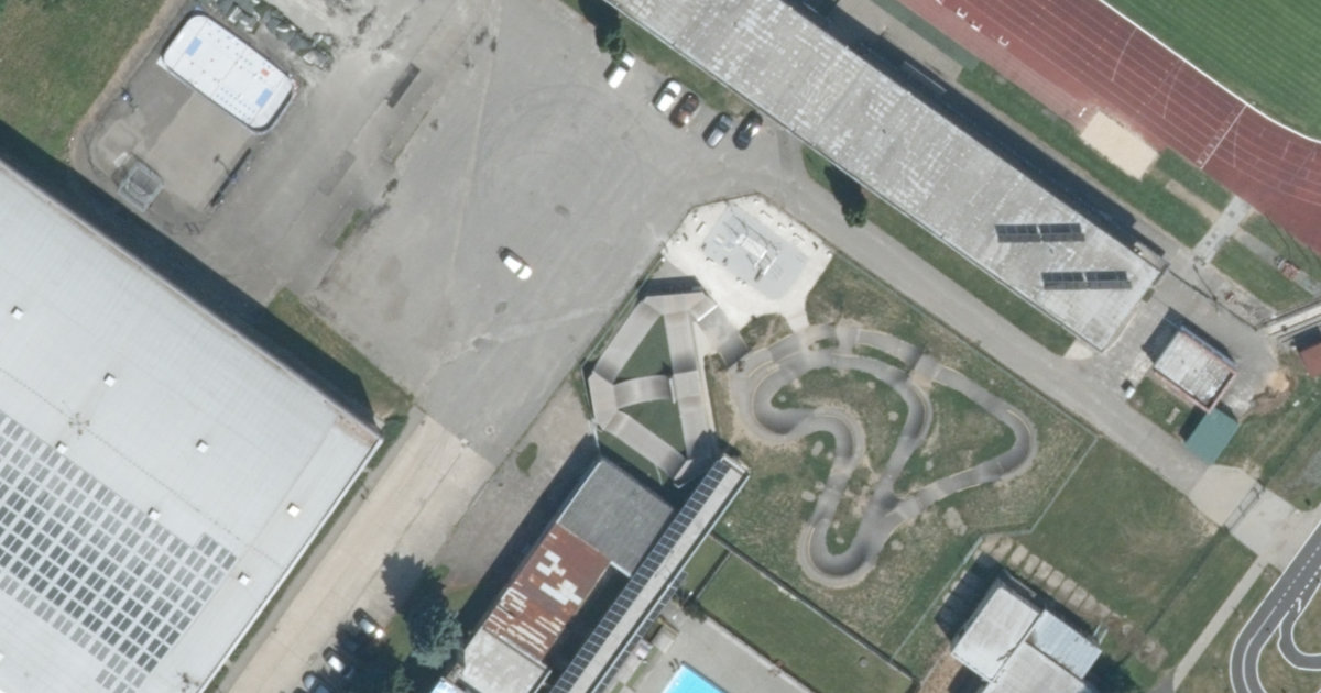 Letecký snímek – Skatepark Skatepark Vlašim, Vlašim