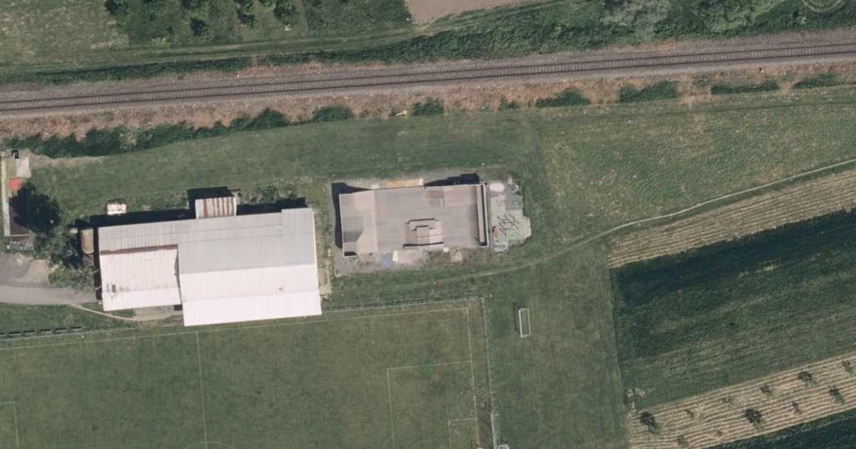 Letecký snímek – Skatepark Skatepark Hradčovice, Hradčovice
