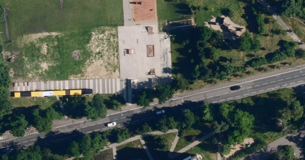 Letecký snímek – Skatepark Skatepark Bzzzukot, Brno