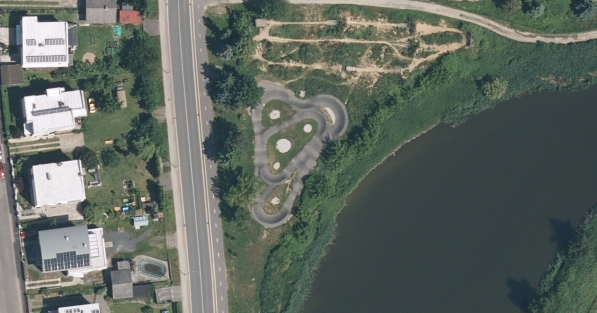 Letecký snímek – Pumptrack Pumptrack Klatovy, Klatovy