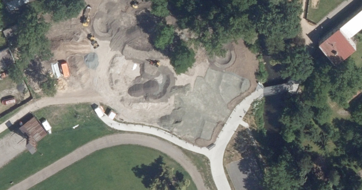 Letecký snímek – Skatepark Skatepark Nymburk, Nymburk