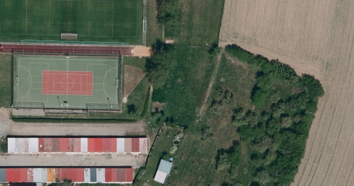 Letecký snímek – Skatepark Skatepark Okříšky, Okříšky