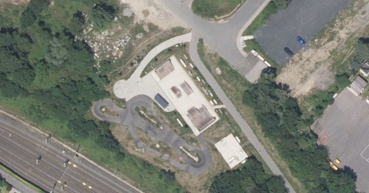 Letecký snímek – Skatepark Skatepark Říčany, Říčany