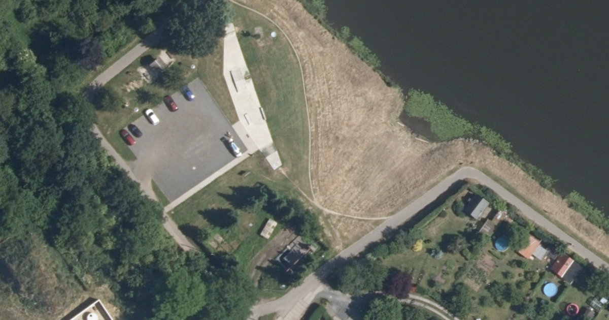 Letecký snímek – Skatepark Polabský Skatepark, Brandýs nad Labem-Stará Boleslav