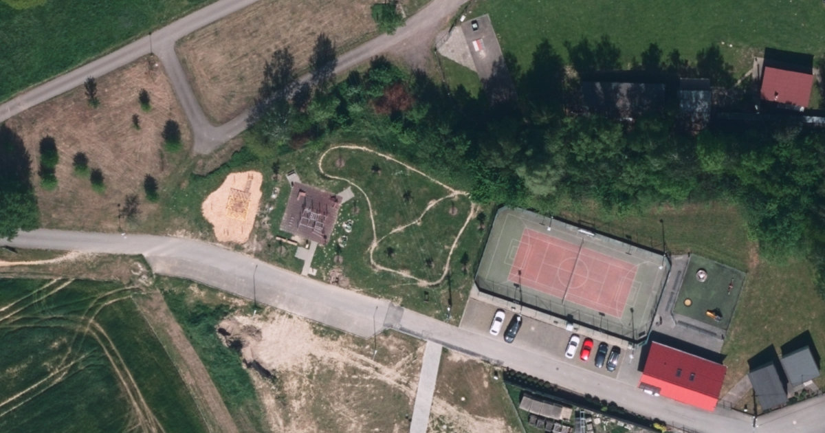 Letecký snímek – Pumptrack Pumptrack Markvartovice, Markvartovice