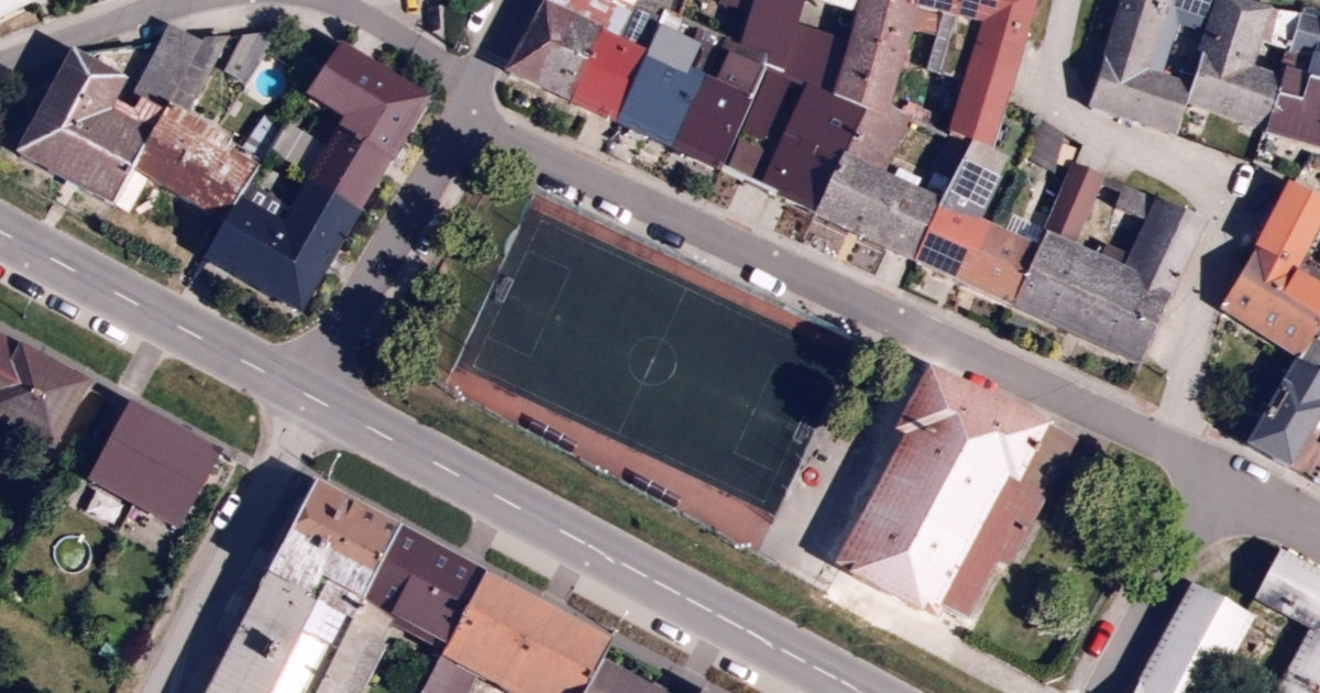 Letecký snímek – Fotbalové hřiště Fotbalové hřiště, Křelov-Břuchotín