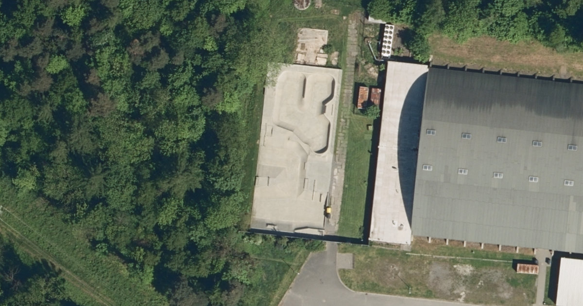 Letecký snímek – Skatepark Skatepark Rožnov pod Radhoštěm, Rožnov pod Radhoštěm