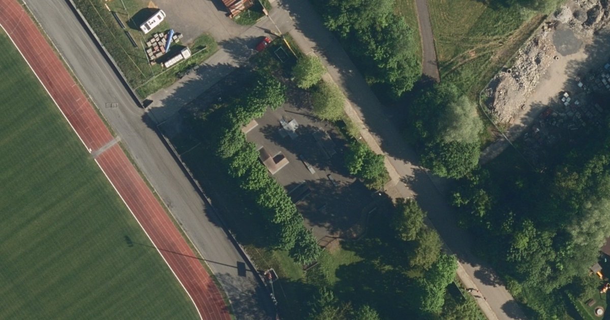 Letecký snímek – Skatepark Skatepark Kopřivnice, Kopřivnice