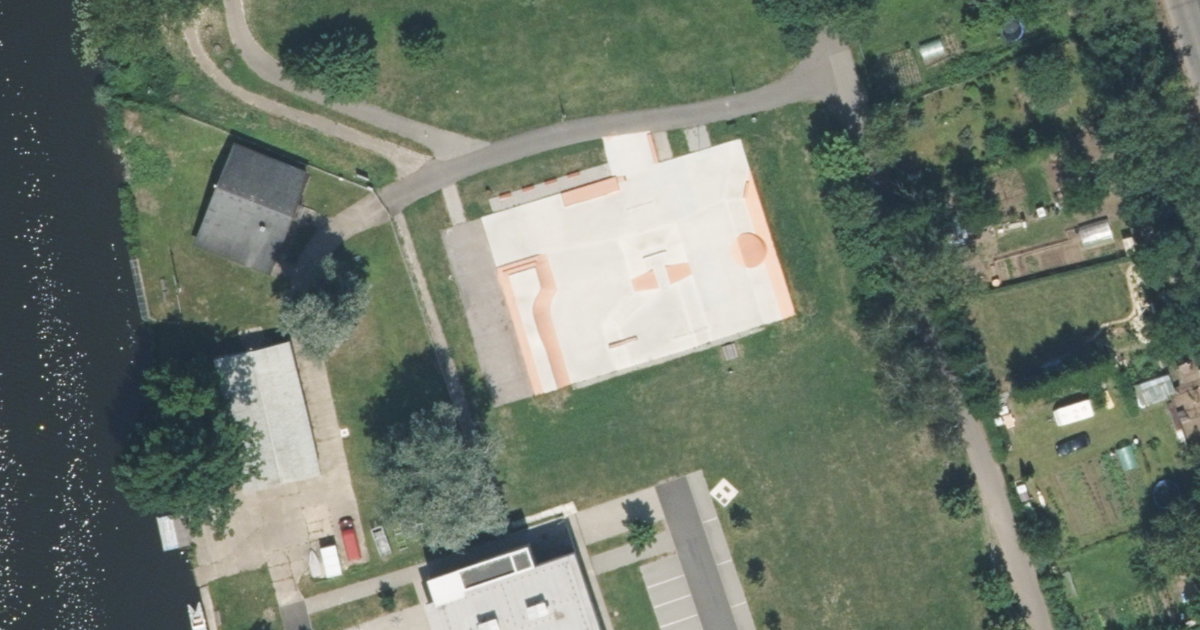 Letecký snímek – Skatepark Skatepark Štětí, Štětí